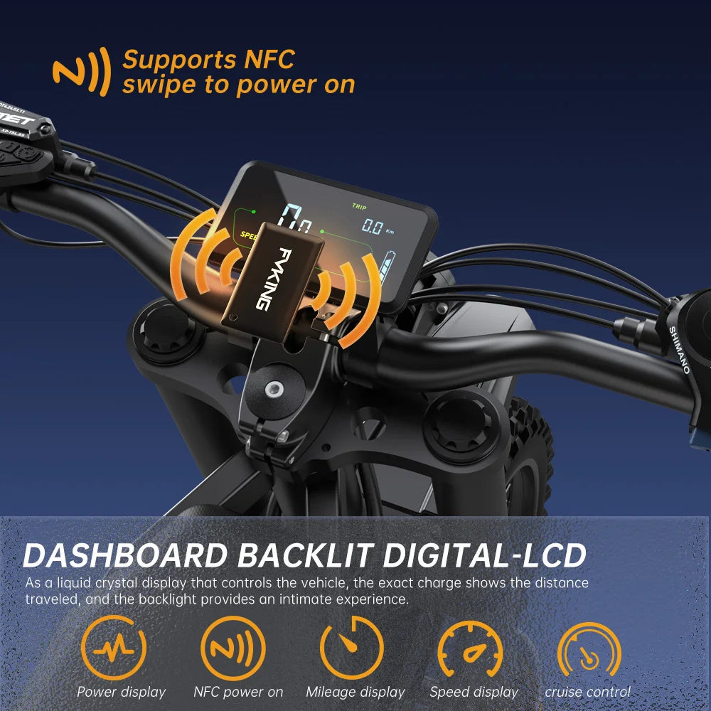 FVKING Off Road Electric Bicycle 52V 40Ah Battery