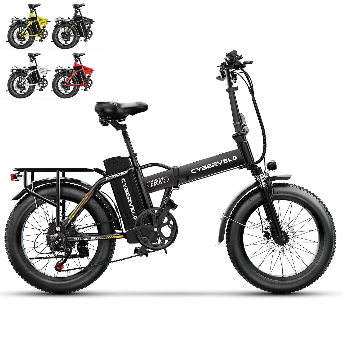 CYBERVELO 1000W Folding Electric Bike 48V 20Ah Battery