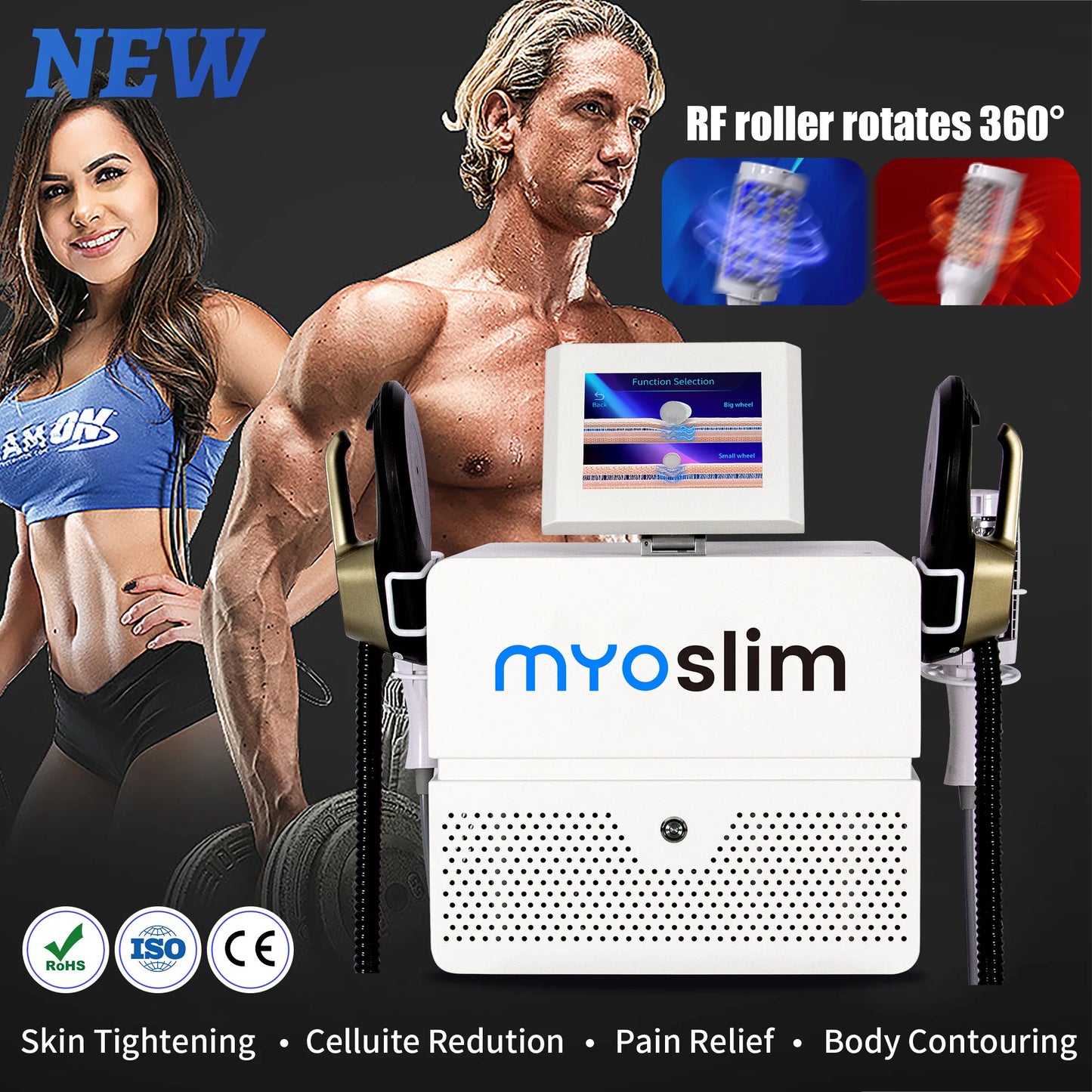 Weight Loss And Slimming Inner Ball Roller 360 Degree Infrared Vacuum Roller Massage Beauty Machine New 200HZ EMS Zero Roller