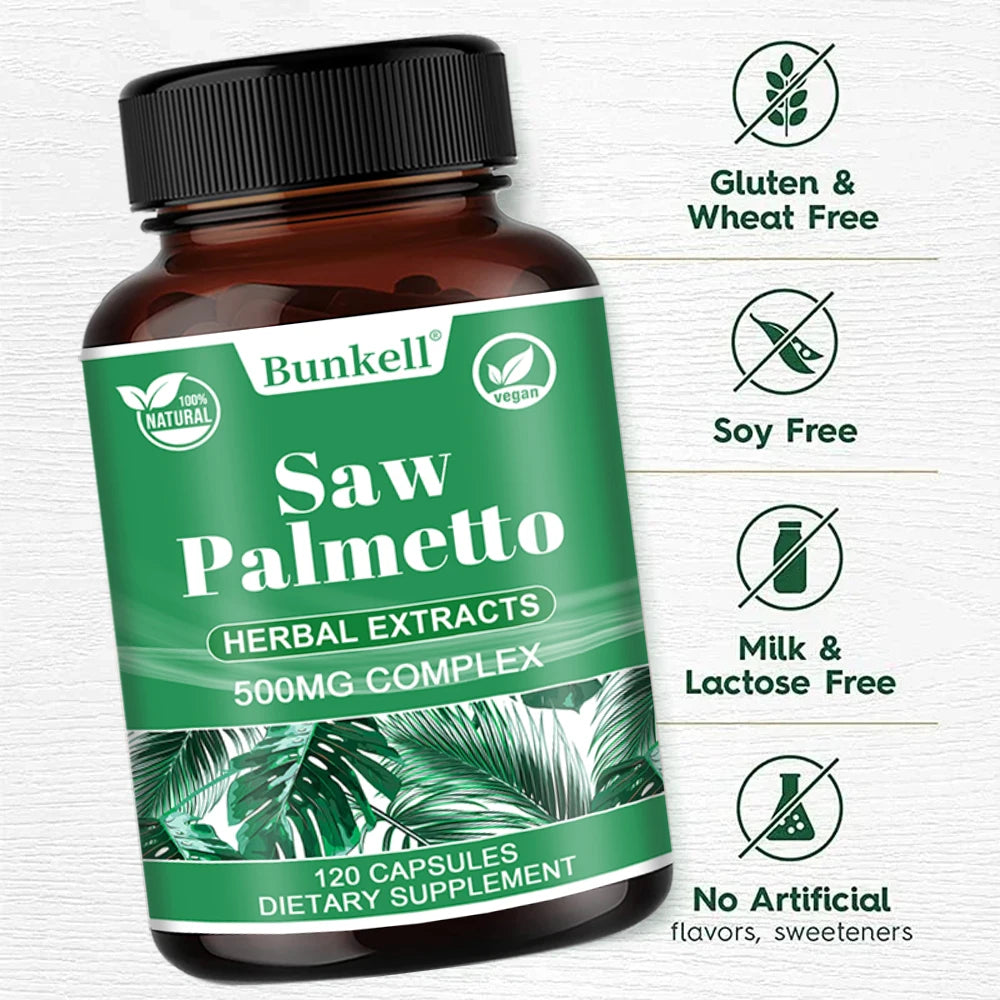 Saw Palmetto Prostate Supplement - Promotes Hair Growth and Urinary Health, Bladder Health and Improves Urinary Frequency