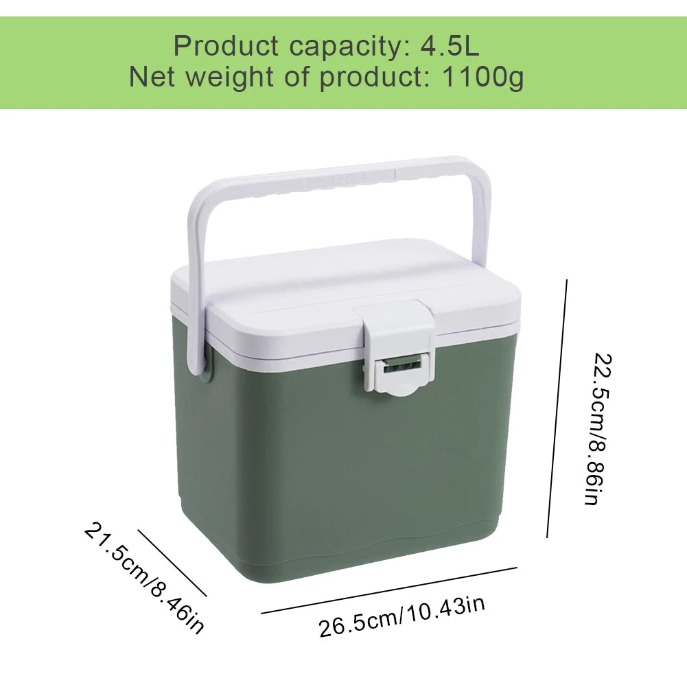 5/4.5L Camping Car Refrigerator with Handle Mini Freezer Fridge Heat Preservation Food Storage Cooler Box for Camping Tailgating