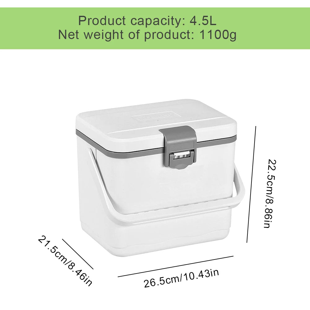 5/4.5L Camping Car Refrigerator with Handle Mini Freezer Fridge Heat Preservation Food Storage Cooler Box for Camping Tailgating