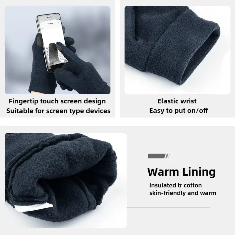 Warm Winter Gloves Polar Fleece Thermal Insulated Cold Weather Gloves Touch Screen for Men Women Running Hiking Skiing Outdoor